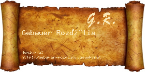 Gebauer Rozália névjegykártya